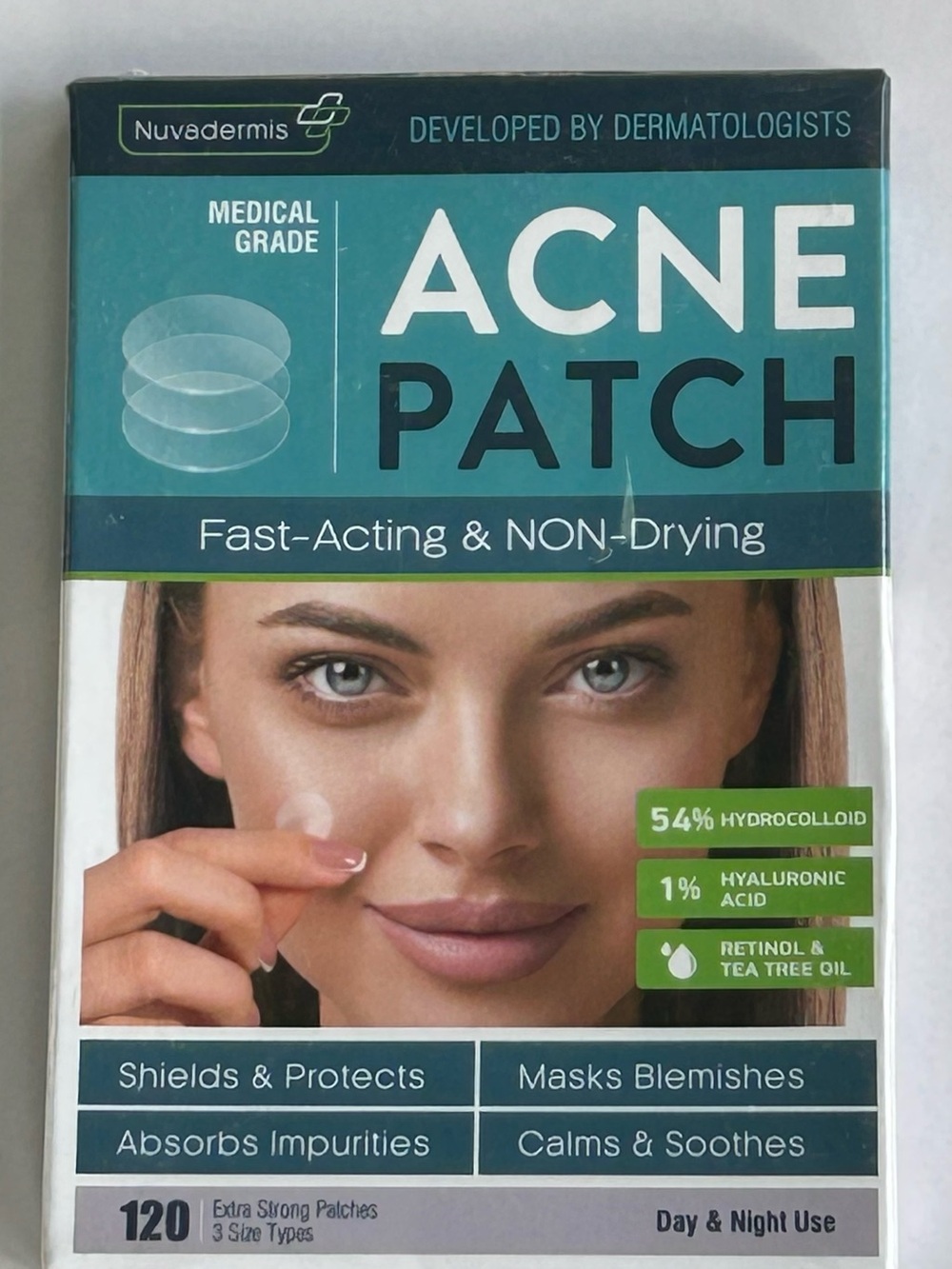 Nuvadermis Acne Pimple Patches with Hyaluronic Acid - 120 count - 3 size types